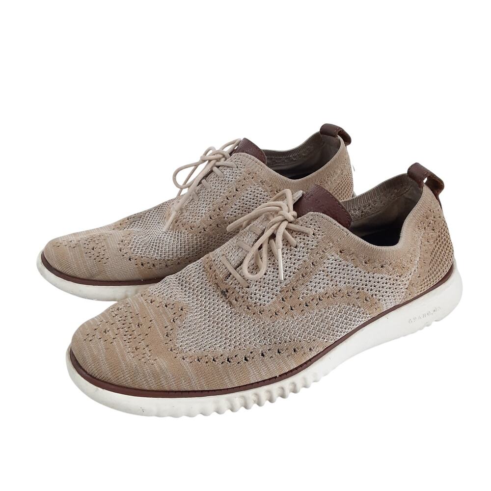 Cole Haan Mens 2.Zerogrand StitchLite Wingtip Oxford Cream Khaki Mens 9M Classic